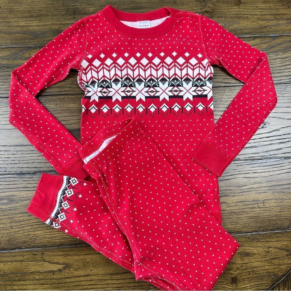Hanna Andersson Red Nordic Print Pajama Set